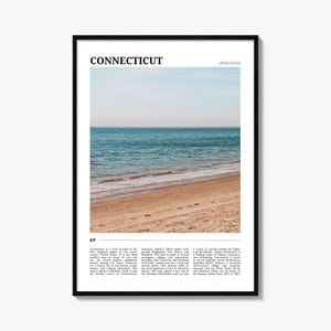 Póster de viaje de Connecticut n.º 2, arte mural de Connecticut, impresión de póster de Connecticut, foto de Connecticut, decoración de Connecticut, EE. UU.