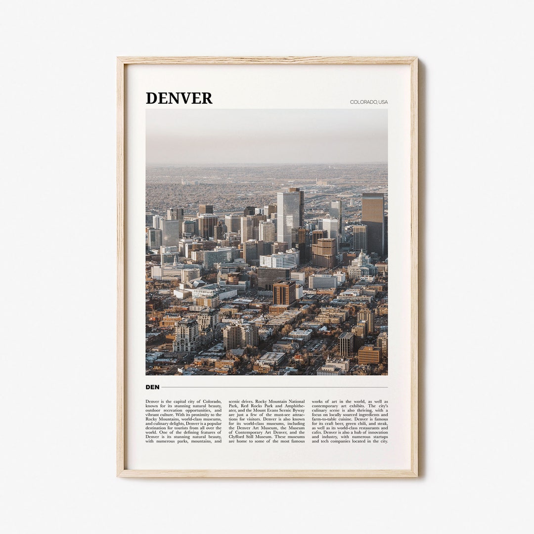 Denver Travel Poster No 2, Denver Wall Art, Denver Poster Print, Denver