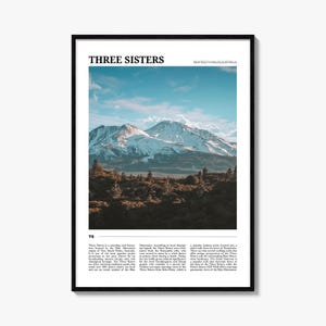 Three Sisters Australia Travel Poster: Vivid Wall Art Print