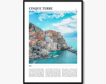Cinque Terre Travel Poster, Colorful Photo Print, Home Wall Art Decor