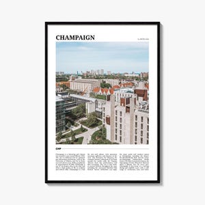 Champaign Reiseplakat, Champaign-Wandkunst, Champaign-Plakatdruck, Champaign-Foto, Champaign-Dekor, Illinois, USA