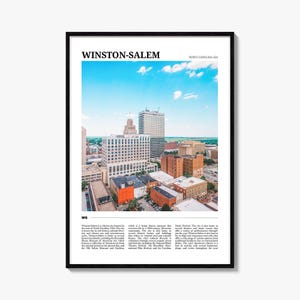 Winston-Salem Travel Poster: Vibrant City Wall Art Print