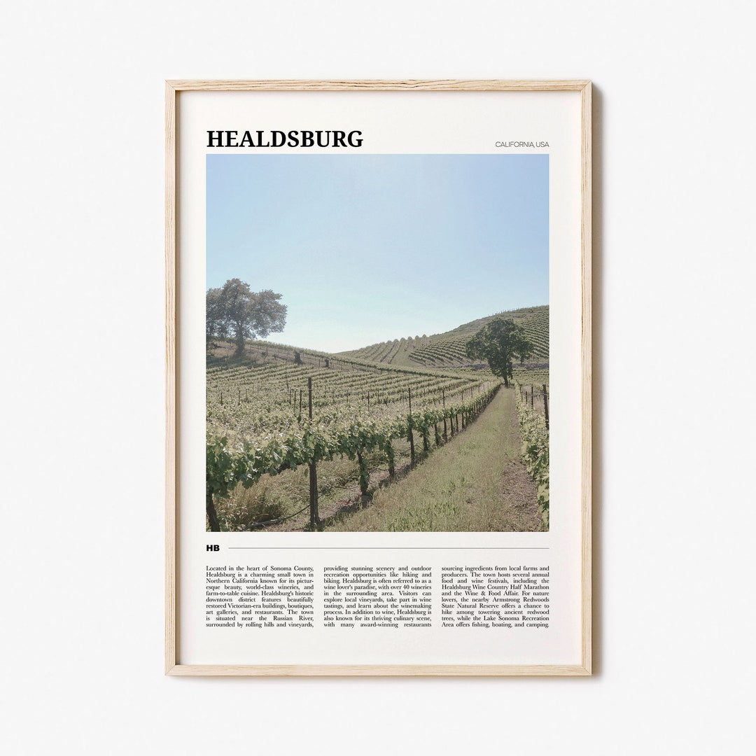 Healdsburg Travel Poster Healdsburg Wall Art Healdsburg - Etsy