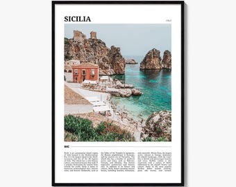 Sicilia Poster Print, Italy Photo, Mediterranean Wall Art, Italian Coast Travel Decor