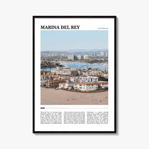 Cartel de viaje de Marina del Rey, Arte de pared de Marina del Rey, Impresión de cartel de Marina del Rey, Foto de Marina del Rey, Decoración de Marina, California, EE.UU.