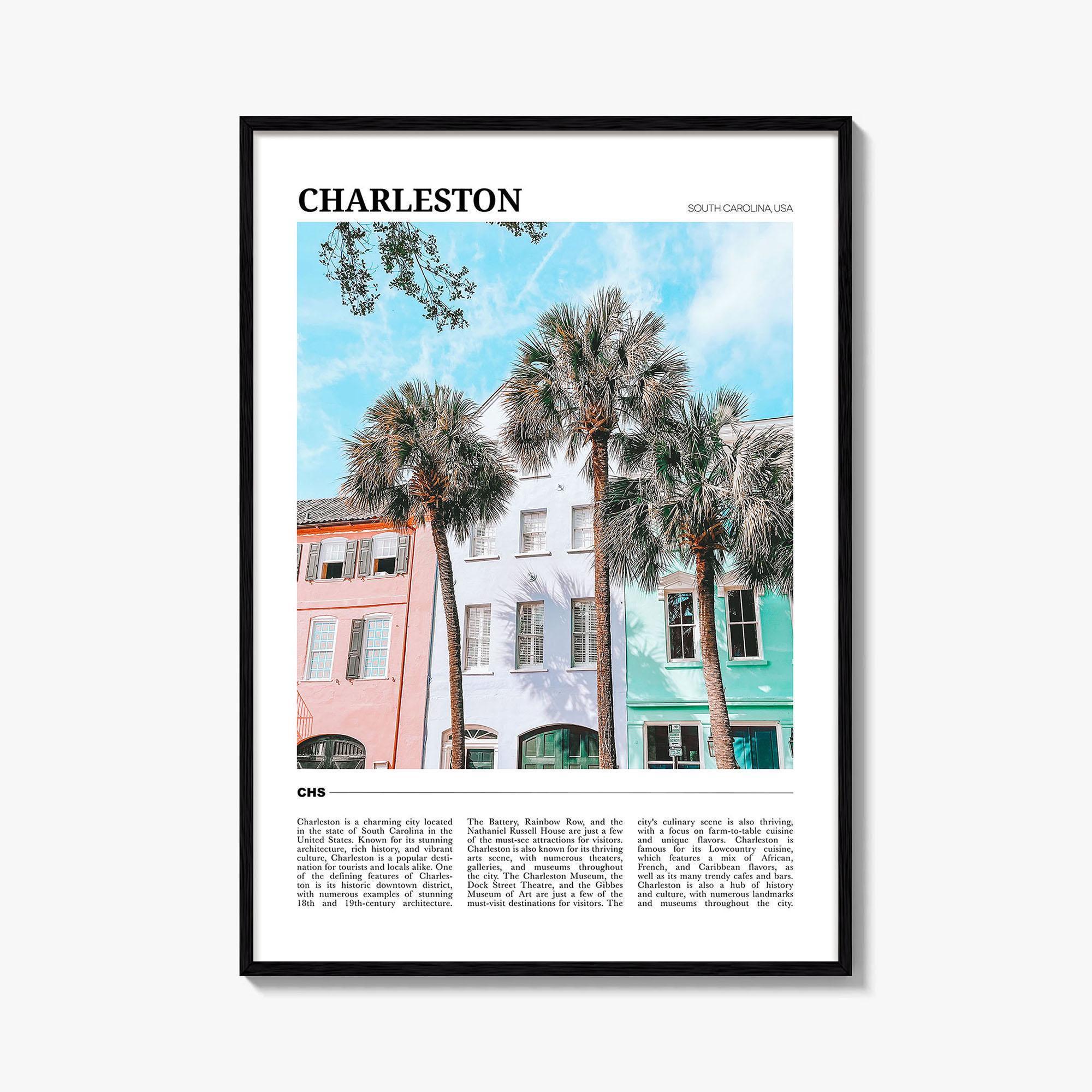 Charleston South Carolina reisposter nr. 2, Charleston South Carolina kunst aan de muur, Charleston South Carolina poster print, foto, decor, VS