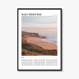 Half Moon Bay Reiseposter Nr. 1, Half Moon Bay Wandkunst, Half Moon Bay Poster, Half Moon Bay Foto, Half Moon Bay Decor, Kalifornien, USA