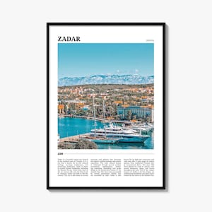 Zadar Croatia Travel Poster: Vibrant City Wall Art Print
