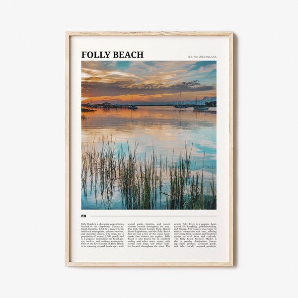 Folly Beach Reise Poster, Folly Beach Wandkunst, Folly Beach Poster Print, Folly Beach Foto, Folly Beach Decor, South Carolina, USA