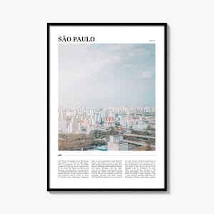 Sao Paulo Cityscape Poster: Brazil Travel Photography Print