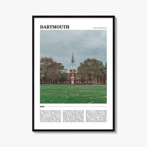 Dartmouth New Hampshire Travel Poster: Archival Quality Print