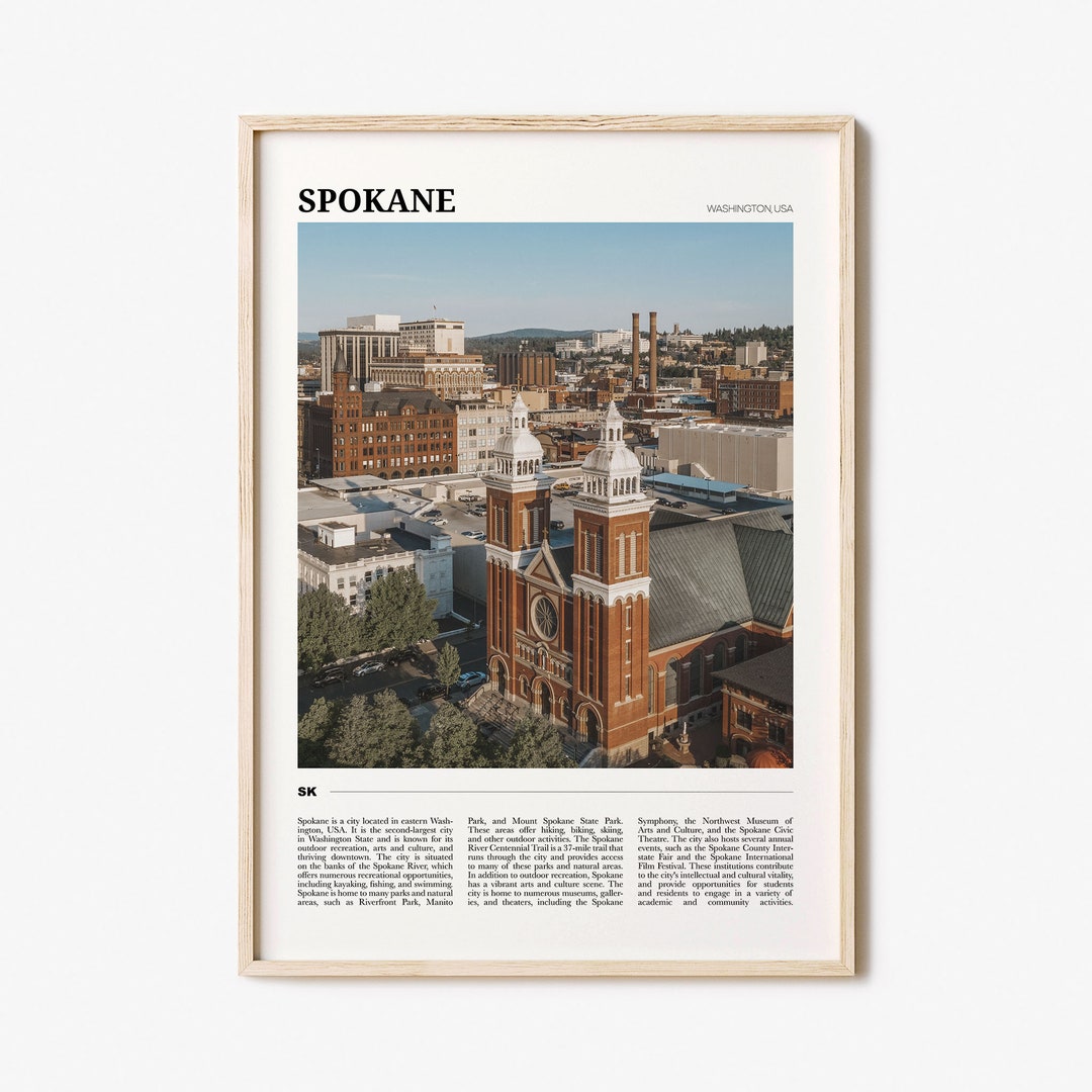 Spokane Travel Poster, Spokane Wall Art, Spokane Poster Print, Spokane