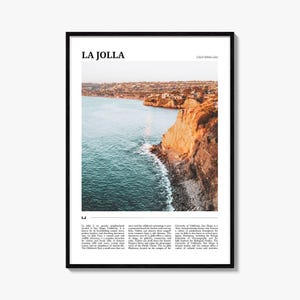 La Jolla California Travel Poster: Coastal Wall Art Print