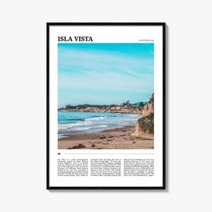 Isla Vista Poster Print, California Photo, Santa Barbara Coast Wall Art, Campus Point Travel Decor