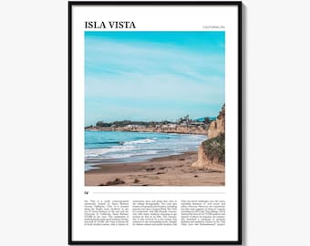 Isla Vista Poster Print, California Photo, Santa Barbara Coast Wall Art, Campus Point Travel Decor