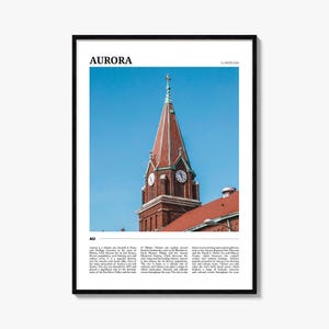 Aurora Illinois Travel Poster: Vintage Wall Art Print