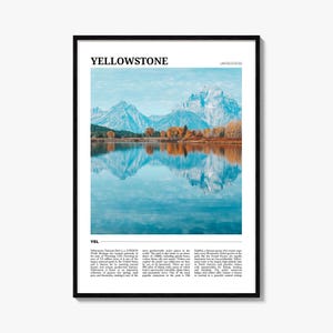 Yellowstone National Park Travel Poster No 2, Yellowstone National Park Wall Art, Poster Print, Photo, Decor, Wyoming/Montana/Idaho, USA
