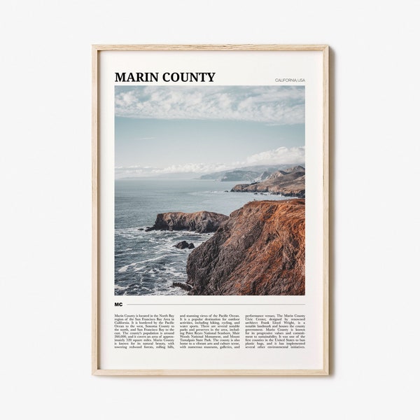 Marin County Travel Poster, Marin County Wall Art, Marin County Poster Print, Marin County Photo, Marin County Decor, California, USA