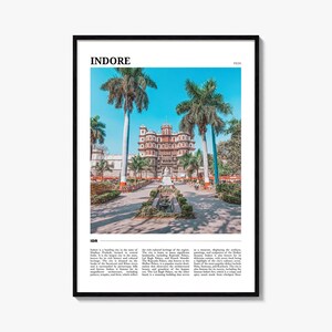 Póster de viaje de Indore, Arte mural de Indore, Impresión de póster de Indore, Foto de Indore, Decoración de Indore, India