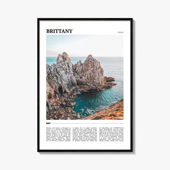 ブルターニュ海岸の写真プリント：フランス旅行ポスター - Etsy 日本