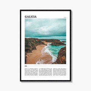 Galizien Reiseplakat, Galizien Wandkunst, Galizien Poster Druck, Galizien Foto, Galizien Dekor, Spanien