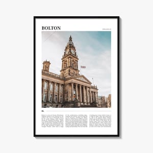 Bolton England Travel Poster: Vibrant Wall Art Print