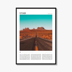 Utah Travel Poster No 3, Utah Wall Art, Utah Poster Print, Utah Photo, Utah Decor, USA