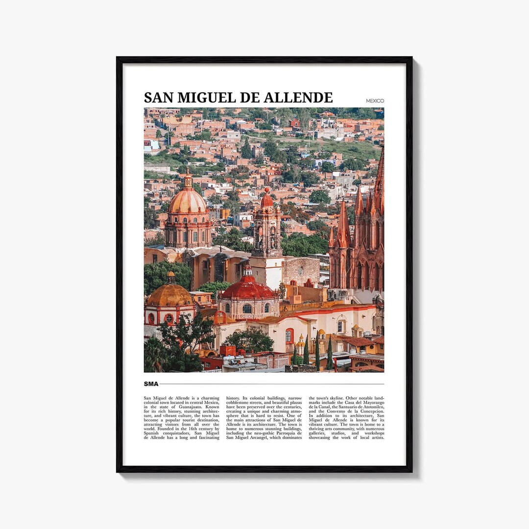 Póster de viaje de San Miguel de Allende: Arte mural vibrante de México  México