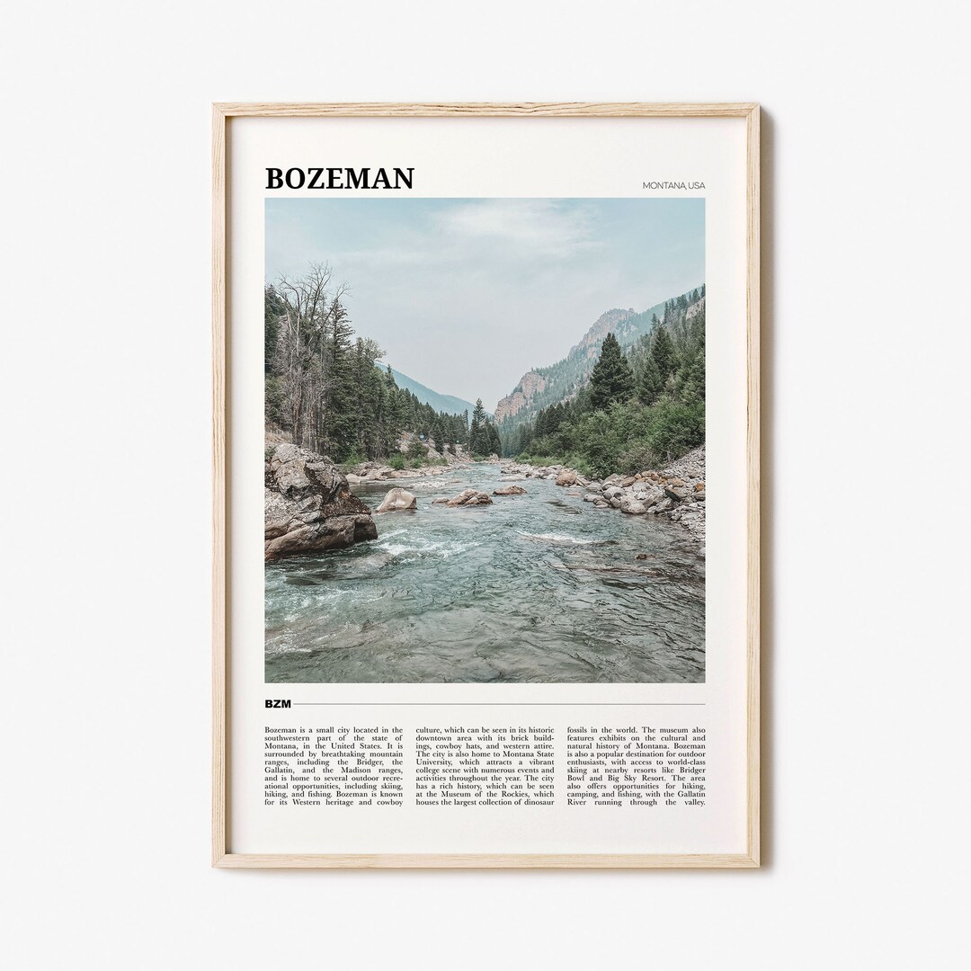 Bozeman Travel Poster, Bozeman Wall Art, Bozeman Poster Print, Bozeman