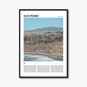 San Pedro-reisposter Californië, San Pedro-muurkunst, San Pedro-posterafdruk, San Pedro-foto, San Pedro-decor, Californië, VS