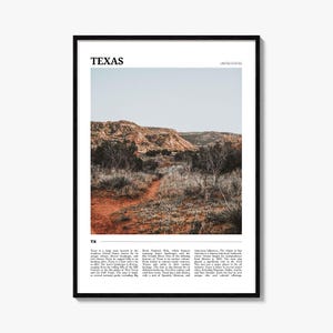 Póster de viaje de Texas n.° 1, arte mural de Texas, impresión de póster de Texas, foto de Texas, decoración de Texas, EE. UU.