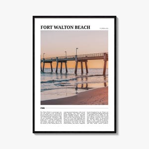 Póster de viaje de Fort Walton Beach, arte mural de Fort Walton Beach, impresión de póster de Fort Walton Beach, foto de Fort Walton Beach, decoración de Fort Walton