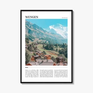 Wengen Travel Poster, Wengen Wall Art, Wengen Poster Print, Wengen Photo, Wengen Decor, Switzerland