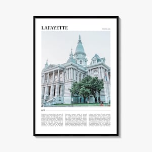 Lafayette Travel Poster Indiana, Lafayette Wall Art, Lafayette Poster Print, Lafayette Photo, Lafayette Decor, Indiana, USA