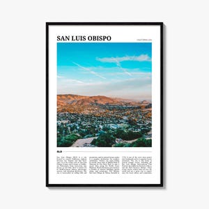 Affiche de voyage San Luis Obispo n° 2, art mural San Luis Obispo, impression affiche San Luis Obispo, photo, décoration San Luis Obispo, Californie, États-Unis