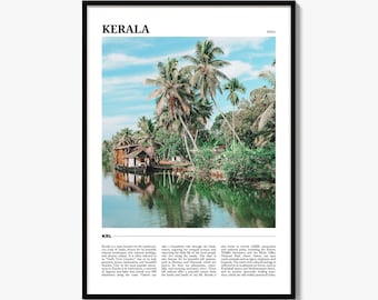 Kerala Travel Poster, Colorful Photo Print, Home Wall Art Decor
