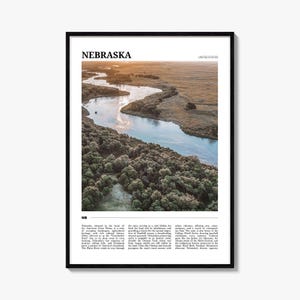 Nebraska Travel Poster No 2, Nebraska Wall Art, Nebraska Poster Print, Nebraska Photo, Nebraska Decor, USA