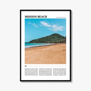 Mission Beach Reiseposter Queensland, Mission Beach Wandkunst, Mission Beach Poster Druck, Mission Beach Foto, Mission Beach Dekor