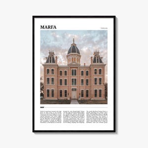 Marfa Travel Poster, Marfa Wall Art, Marfa Poster Print, Marfa Photo, Marfa Decor, Texas, USA