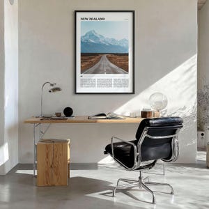 New Zealand Poster Print, South Island Photo, Alps Wall Art, Mount Cook Travel Decor image 2