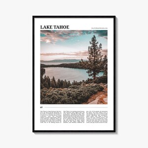 Lake Tahoe Reiseplakat Nr. 1, Lake Tahoe Wandkunst, Lake Tahoe Poster Druck, Lake Tahoe Foto, Lake Tahoe Dekor, Kalifornien / Nevada, USA
