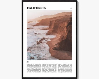 Kalifornien Poster Druck, USA Foto, Pazifikküste Wandkunst, Golden State Reise-Dekor