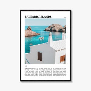 Póster de viaje de las Islas Baleares, Arte mural de las Islas Baleares, Impresión de póster de las Islas Baleares, Foto de las Islas Baleares, Decoración de las Islas Baleares