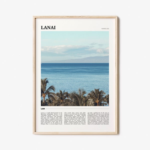 Lanai Travel Poster, Lanai Wall Art, Lanai Poster Print, Lanai Photo, Lanai Decor, Hawaii, USA