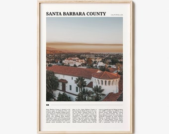 Santa Barbara County Travel Poster, Santa Barbara County Wall Art, Santa Barbara Poster Print, Santa Barbara Photo, Santa Barbara Decor