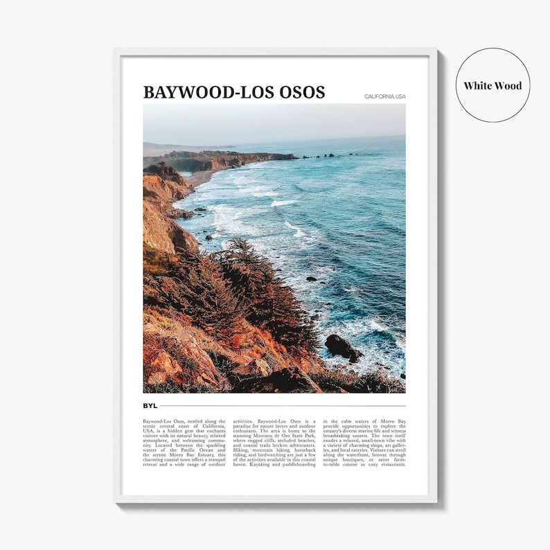 Cartel de viaje de Baywood Los Osos, Arte de pared de Baywood-Los Osos, Impresión de póster de Baywood-Los Osos, Foto de Baywood-Los Osos, Decoración de Baywood-Los Osos imagen 8
