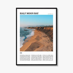 Poster di viaggio Half Moon Bay n. 2, Arte murale Half Moon Bay, Poster Half Moon Bay, Foto Half Moon Bay, Decorazioni Half Moon Bay, California, USA