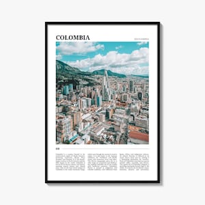Colombia Travel Poster No 1, Colombia Wall Art, Colombia Poster Print, Colombia Photo, Colombia Decor, South America