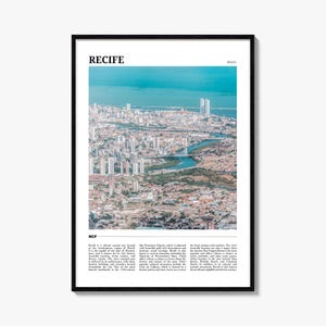 Recife Reiseplakat, Recife Wandkunst, Recife Poster Druck, Recife Foto, Recife Dekor, Brasilien