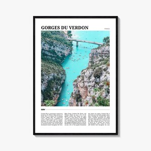 Poster de voyage Gorges du Verdon, art mural Gorges du Verdon, impression poster Gorges du Verdon, photo Gorges du Verdon, déco Gorges du Verdon,